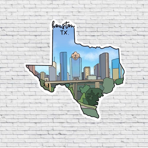 Houston Texas Design / Vinyl Waterproof Sticker Etsy