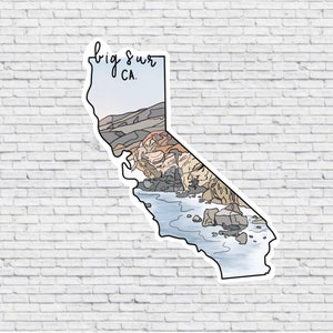 Big Sur , Kalifornien Design Aufkleber UND Magnet | Vinyl wasserfest Aufkleber | Großer Sur Magnet
