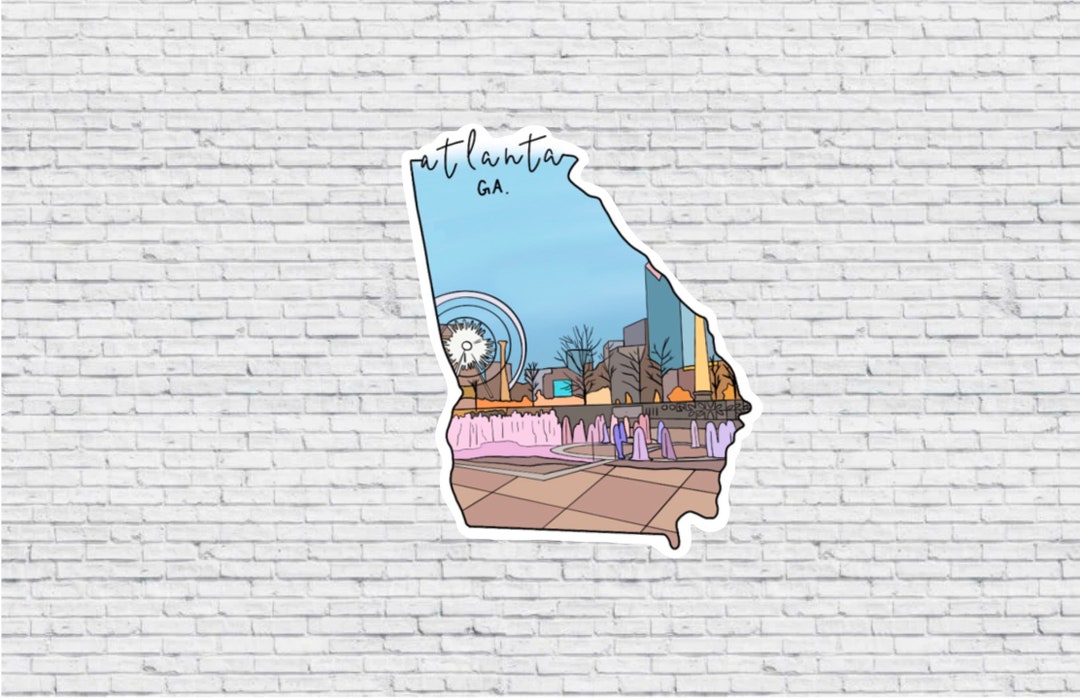 Atlanta, Georgia Design Sticker AND Magnet | Vinyl Waterproof Sticker ...