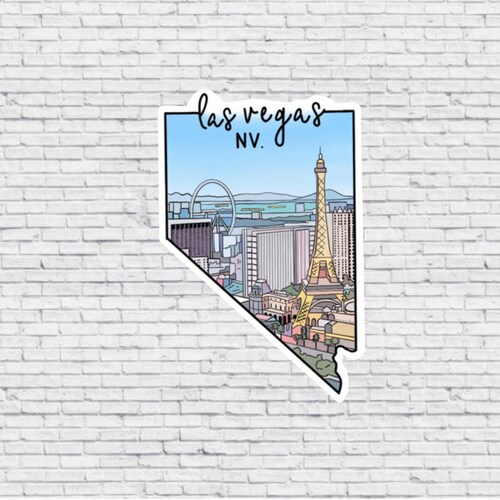 Las Vegas Nevada Design / Vinyl Waterproof Sticker Etsy