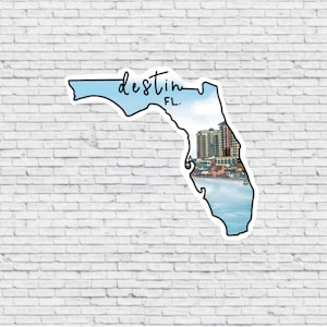 Destin , Florida Design Aufkleber UND Magnet | Vinyl wasserfest Aufkleber | Ziel Magnet