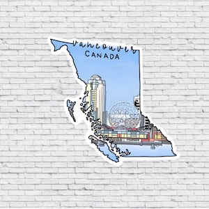 Vancouver, Brits Colombia, Canada Ontwerpsticker EN magneet | Waterdichte vinylsticker | Vancouver, Canada magneet