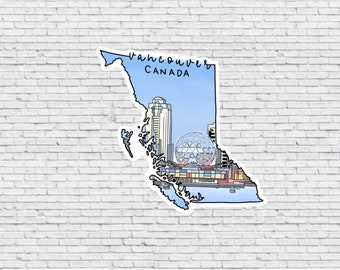Vancouver, Brits Colombia, Canada Ontwerpsticker EN magneet | Waterdichte vinylsticker | Vancouver, Canada magneet