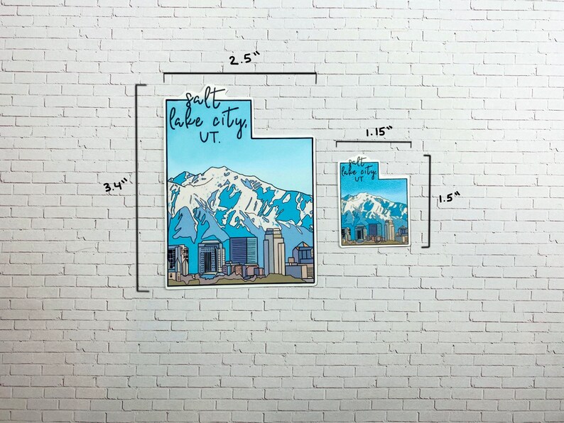 Salt Lake City, Utah Design Sticker AND Magnet Vinyl Waterproof Sticker Salt Lake City Magnet image 2