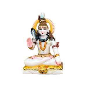 Lord Shiva 6.25&quot;/ Bholenath blessing idol/ Adiyogi murti for home temple worship/ Hindu God shiva decor or gift.