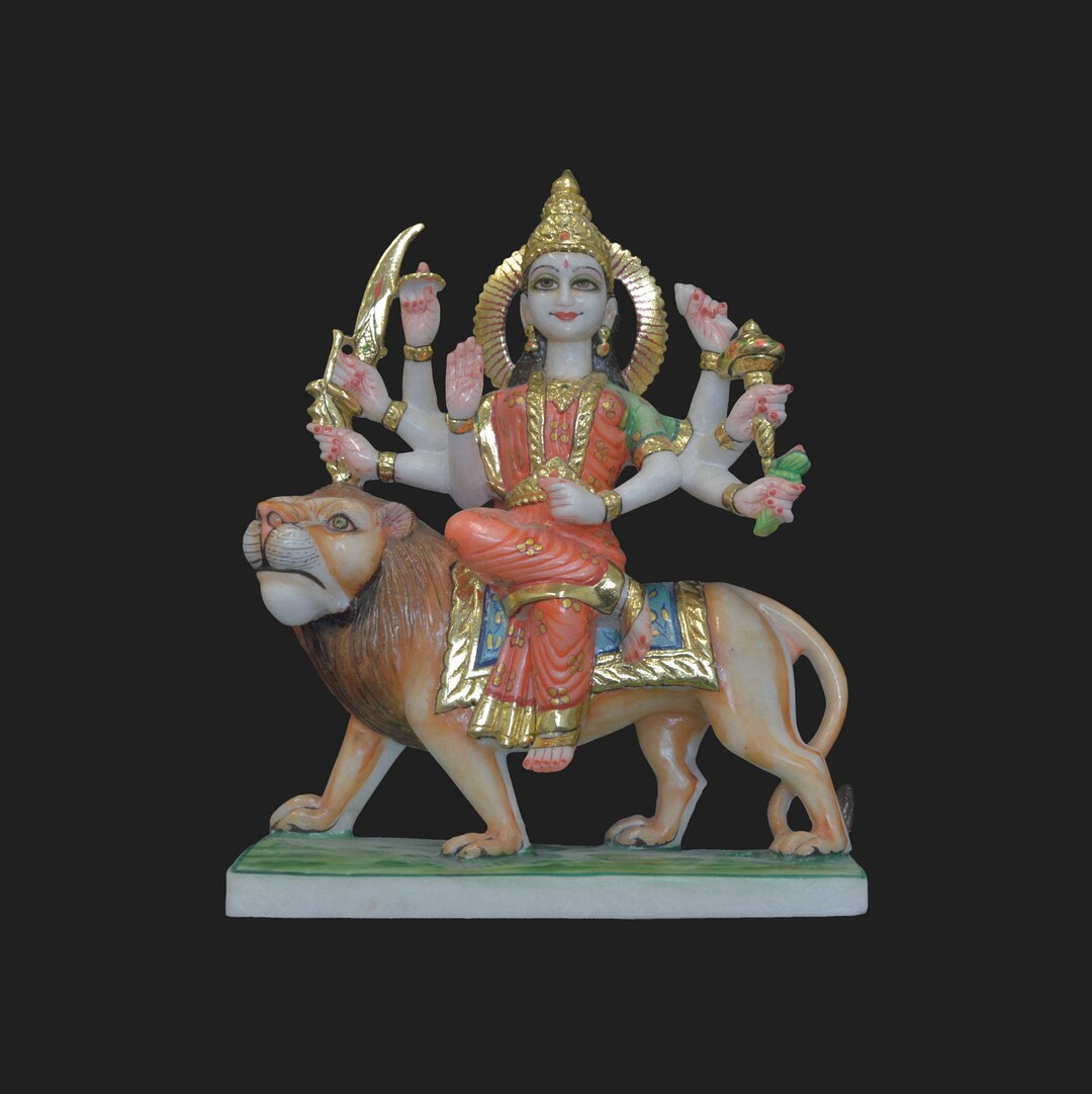 Durga R Marble Durga 11 Durga Statue Durga Ido Figurine - Etsy