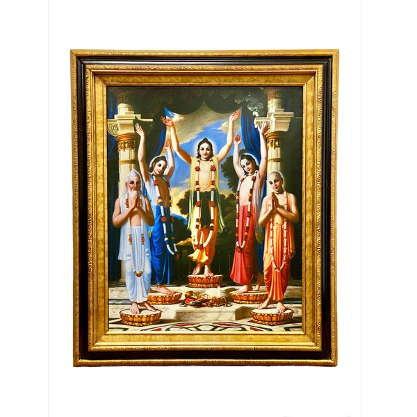 Pancha-tattva canvas art frame/ hindu god painting frame/ lord vishnu's five form/ hindu god decor/ indian style home decor, office gift/