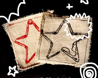 STAR SAFETY PIN punk sew on patch | battle jacket | hand made | original design