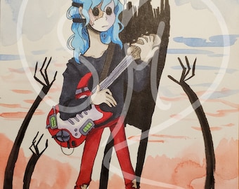 Sally Face fanart print by young artist Shawnee Morris (shawneemorrisart)