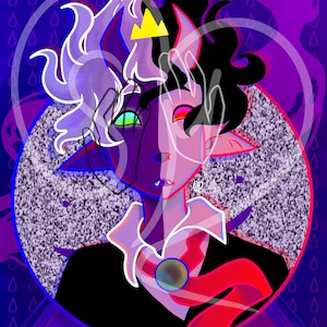 Dream SMP Ranboo Vibrant Eyes fan art print of original digital art created by Shawnee Morris (shawneemorrisart)