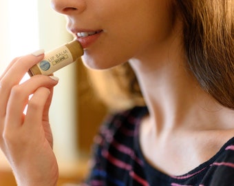 Unscented Lip Balm, Organic Shea & Cocoa Butter, Compostable Tube