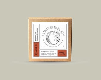 Cocoa Bergamot Solid Shampoo Bar: Vegan Keratin for Dry Frizzy Hair