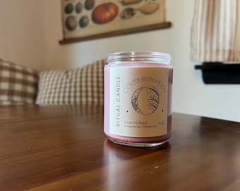 Dark Orchard Scented Soy Candle, Apple Mandarin Evergreen, 9oz