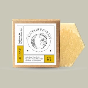 Lavender Lemongrass Conditioner Bar: Curl Enhancing, Plant Based