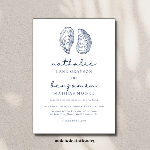 Oyster Wedding Invitation - Etsy