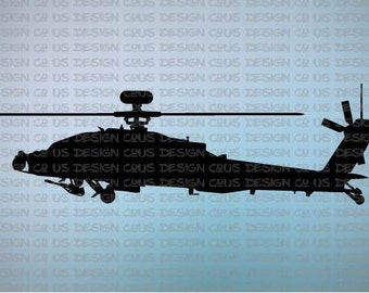 AH64 Apache SVG,DXF, PNG, Eps, Pdf, Digital Download