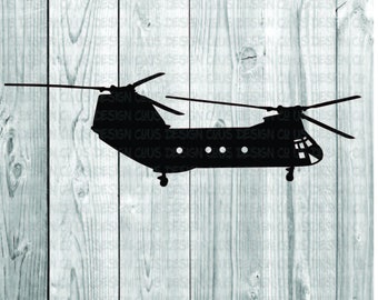 CH 46 Helicopter SVG, DXF, PnG, EpS