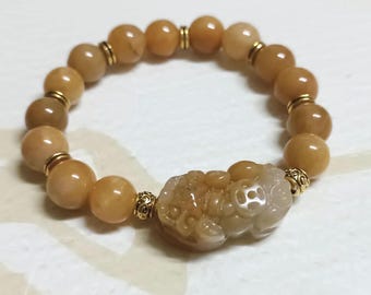 Gele jade pixie-armband: Wealth Fortune-sieraden