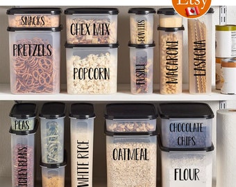 Food Labels Jar Stickers Kitchen Vinyl Decal Sticker Pantry Labels Laundry