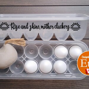 Customizable Plastic Egg Carton with Vinyl Phrases and Sayings Customizable Plastic Egg Carton with Vinyl Phrases and Sayings