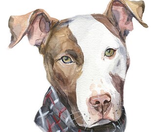 Custom Watercolor Dog Portrait: Personalized Pet Art Gift