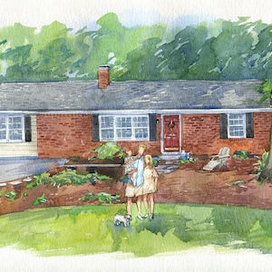 House Portrait With Owners Mother's Day Gift Moving Gift Watercolor House Portrait Realtor Closing Gift Custom Gift image 2