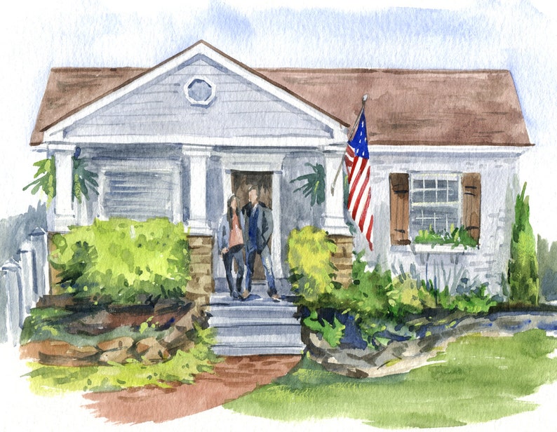 House Portrait With Owners Moving Gift Watercolor House Portrait Realtor Closing Gift Custom Gift image 9