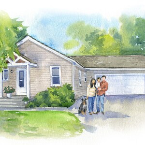 House Portrait With Owners Mother's Day Gift Moving Gift Watercolor House Portrait Realtor Closing Gift Custom Gift image 4