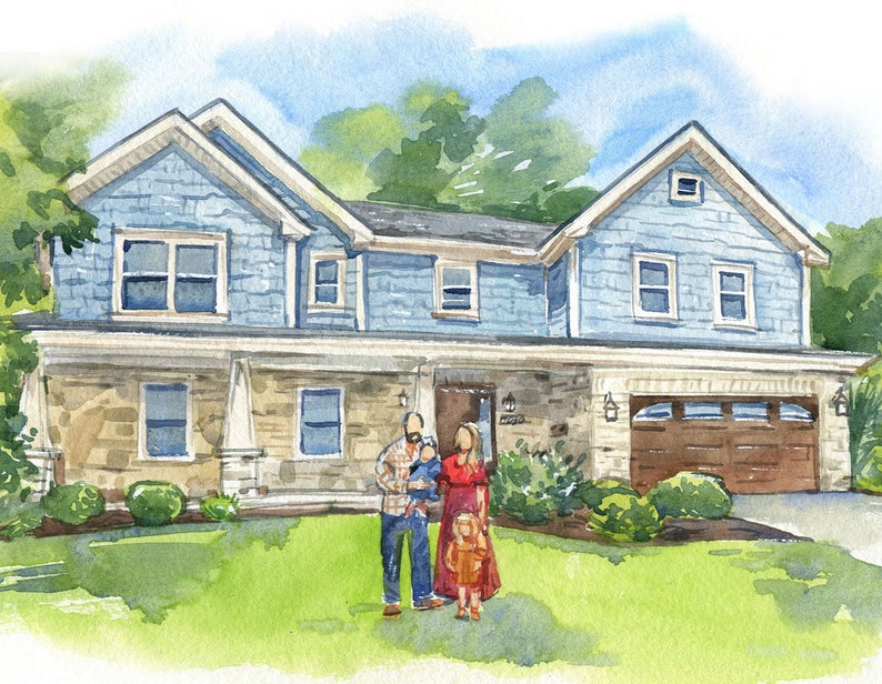 House Portrait With Owners Moving Gift Watercolor House Portrait Realtor Closing Gift Custom Gift image 6