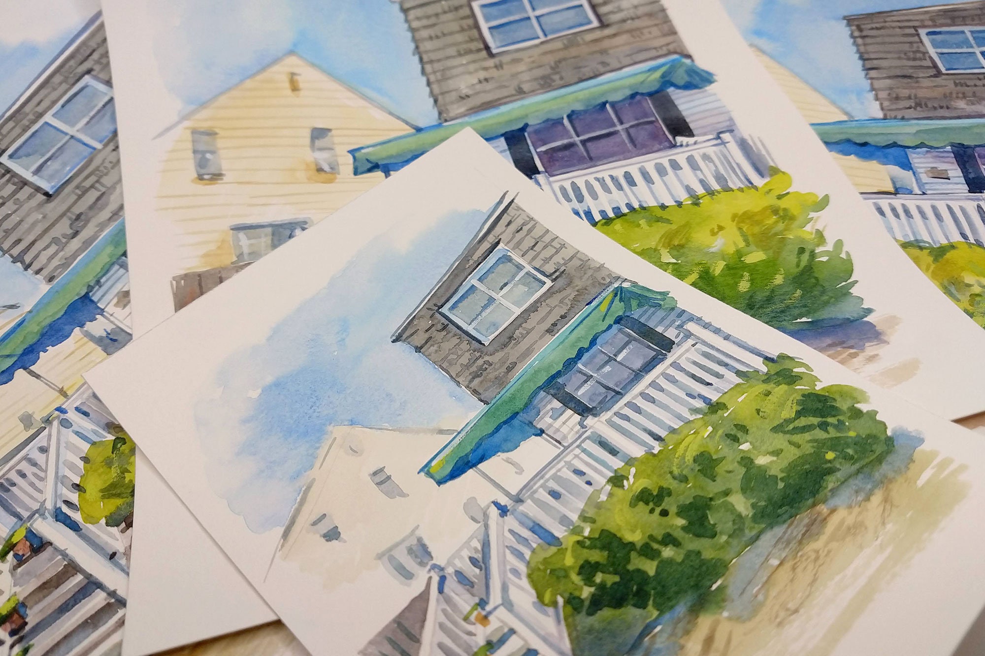 Custom Watercolor House Portrait From Photo - Multiple Houses Available ...