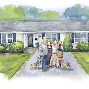 House Portrait With Owners Moving Gift Watercolor House Portrait Realtor Closing Gift Custom Gift image 5