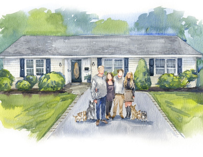 House Portrait With Owners Moving Gift Watercolor House Portrait Realtor Closing Gift Custom Gift image 5