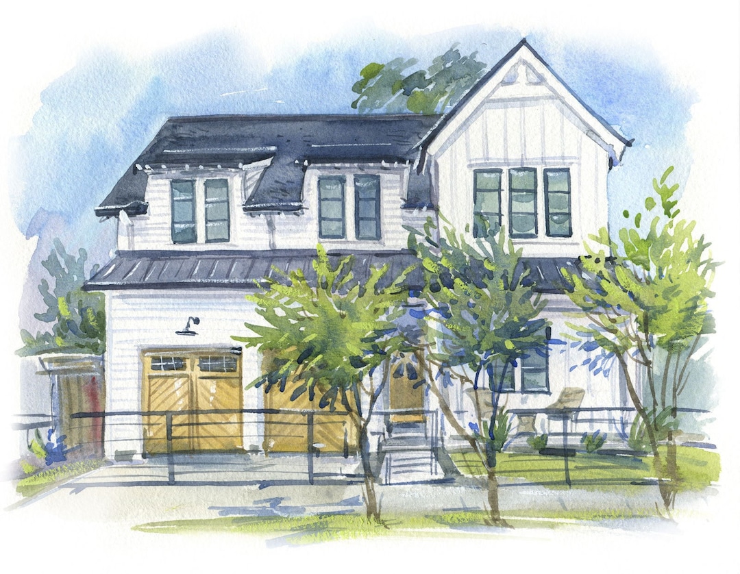 Watercolor House Portrait Gift for Closing Watercolor House Painting