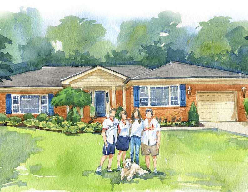 House Portrait With Owners Moving Gift Watercolor House Portrait Realtor Closing Gift Custom Gift image 7