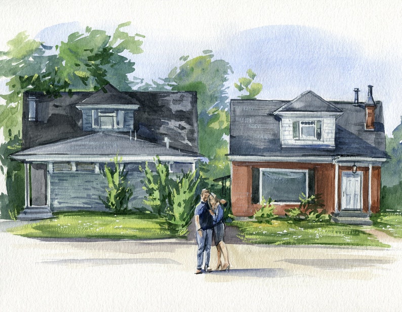 House Portrait With Owners Moving Gift Watercolor House Portrait Realtor Closing Gift Custom Gift image 10