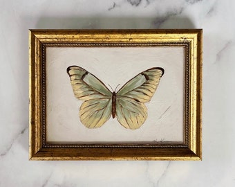 Impression d'art PAPILLON - impression de peinture à l'huile sans cadre papillon - impression d'art originale de papillon - petit papillon vert - art de papillon sauge