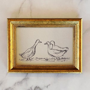 THREES COMPANY Unframed Art Print - Duck Drawing Ink Sketch Print - Minimalistische Duck Drawing - Franse Country Art - Duck Art - Duck Sketch
