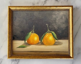 CLEMENTINE #2 Art Print - Unframed Oil Painting Print - Oil Painting Still Life - Small Still Life Painting -  Lemon Art - Fruit Art Print