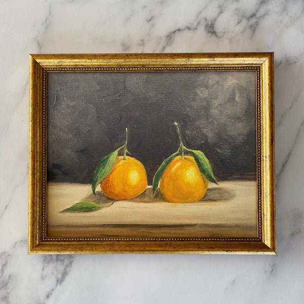 CLEMENTINE #2 Impression d'art - Impression de peinture à l'huile sans cadre - Peinture à l'huile nature morte - Petite nature morte - Art de citron - Impression d'art de fruits