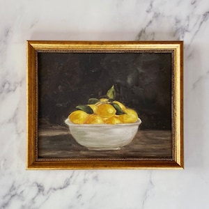 GATHERED LEMONS Art Print - Unframed Oil Painting Print - Oil Painting Still Life - Lemon Oil Painting - French Kitchen Art - Restaurant Art