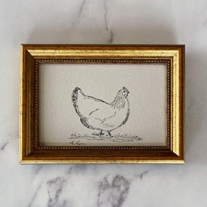 OPHELIA Art Print - Unframed Chicken Ink Sketch - Original Chicken Drawing Print - Minimalist Chicken Drawing - French Country Art