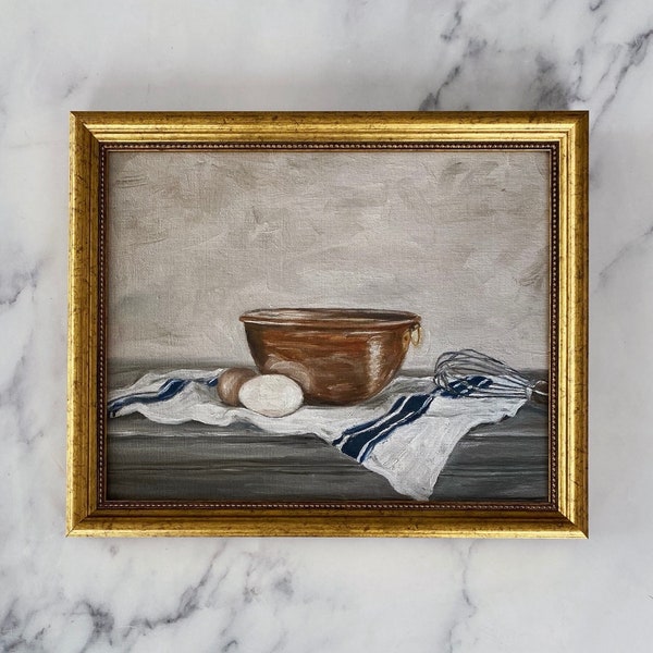 SUNDAY MORNING Unframed Art Print - Oil Painting Print - Breakfast Oil Painting Print- Kitchen Art - French Country Art - Copper Still Life