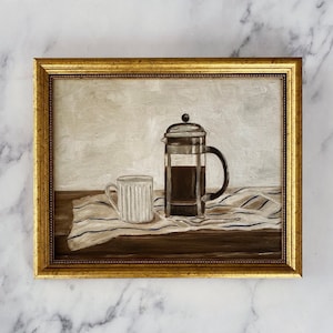 GOOD MORNING Art Print - Unframed Oil Painting Print - Still Life Oil Painting - Kitchen Art - French Country - Coffee Art - Coffee Print