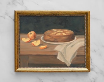 GATEAU AUX POMMES Art Print - Unframed Oil Painting Apple Cake Print