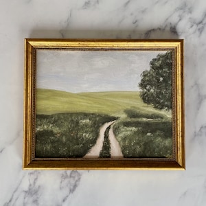 THE JOURNEY Art Print Unframed Landscape Oil Painting Print Oil Painting Countryside Pasture Oil Painting Small Landscape Painting image 1