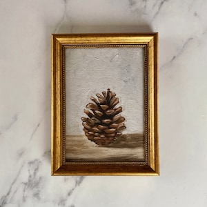 PINECONE Art Print - Unframed Pinecone Oil Painting Print - Fall Oil Painting - Winter Oil Painting - Countryside - Original Painting Print