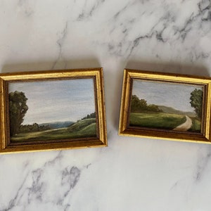 LANDSCAPE BUNDLE #1 - Unframed Oil Painting - Oil Painting Countryside - Mini Farm Oil Painting - Small Landscape Oil Painting - Kitchen Art