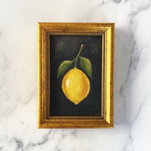 LEMON #8 Art Print - Unframed Oil Painting Print - Still Life Original - Small Still Life Painting Print- Lemon Art Print - Fruit Art Print