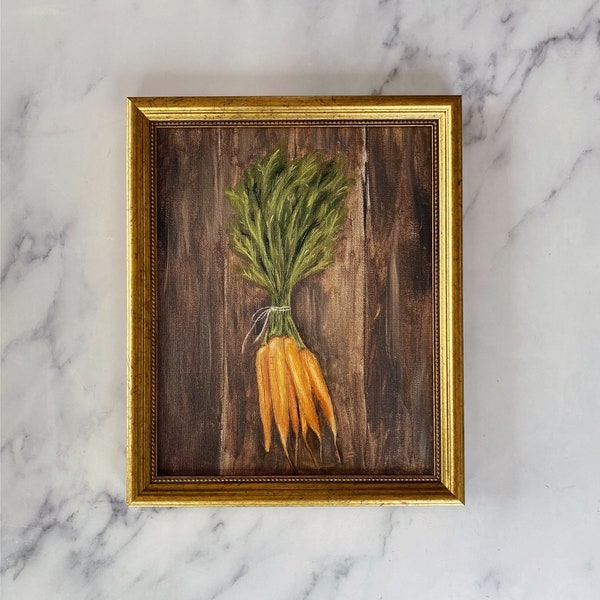 FARM TO TABLE Art Print - Unframed Oil Painting Print - Oil Painting Still Life - Carrot Oil Painting - French Kitchen Art - Restaurant Art
