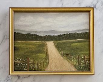 QUIET ROAD Art Print - Unframed Oil Painting Print - Landscape Oil Painting - Landscape Country Oil Painting - Dirt Road Art Print - Pathway